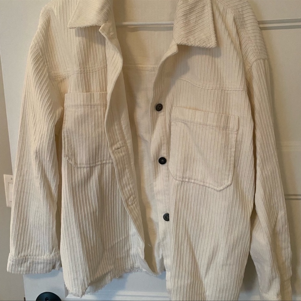 ZARA off white corduroy jacket